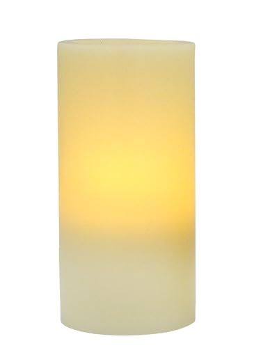 Pacific Accents Flickering Flameless Candle - Ivory Real Wax Pillar Candles with 4 and 8 Hour Timer - Battery Operated Candles with Electric LED Flickering Flame Effect (4