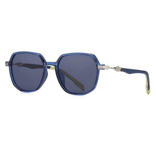 Lunettes de soleil UV400 bicolores monture métallique polygonale pour une protection oculaire absolue