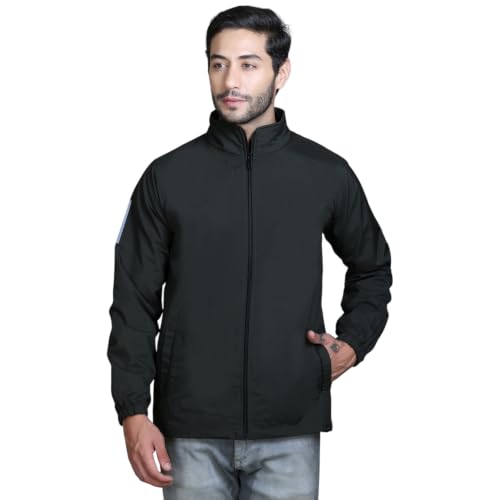 Image of TFA Mens Windcheater Jacket |Zip Closure| Sports Wear| Water Resistant |Rainy Season | Reflector