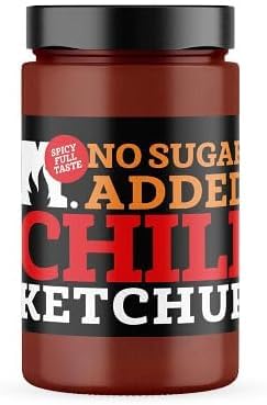 M.MANNIUS Ketchup Tomato Artigianale prodotto nelle Dolomiti (Made in italy) in barattolo di vetro da 250 gr, da gustare con hamburger, bistecche e patate (3, Chili Senza Zucchero)