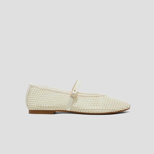 Image of VIVAIA Nelly Women's Mary Jane Flats Comfortable Almond Toe Ballet Flat Shoe Lightweight Soft Versatility Dress Shoes