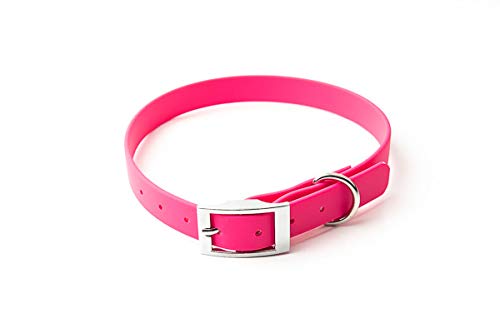 Wau-Effekt BioThane Halsband verstellbar Verschluss Silber (XXL (59-69cm), Dunkelbraun)