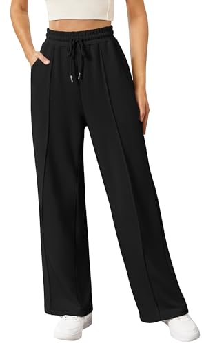 Womens Wide Leg Sweatpants Baggy Loose Comfy Pants Casual Lounge Sweatpants with Drawstring