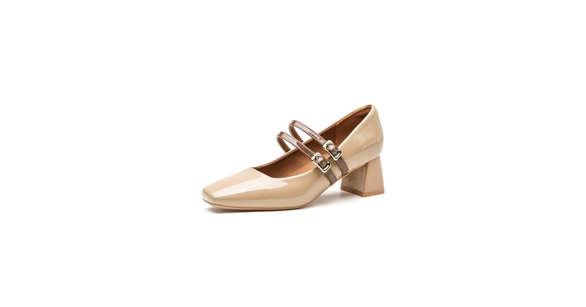 Amazon.com | NELSBREX Women's Leather Chunky Low Heel Mary