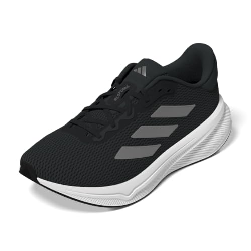 adidas Women's Response Running Sneaker, Carbon/Iron Metallic/Black, 8