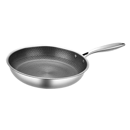 TOYANDONA Sartén de Acero Inoxidable con Fondo de Panal Resistente y Deformación para Huevos y Filetes para Cocina Doméstica y Restauración Fácil Limpieza y Durabilidad Prolongada