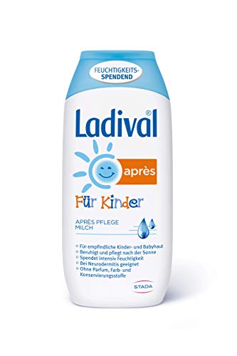 Ladival Loción para niños Après – Loción after Sun sin perfume para la piel de los niños, cuidado intensivo y refrescante, sin colorantes ni conservantes, 200 ml