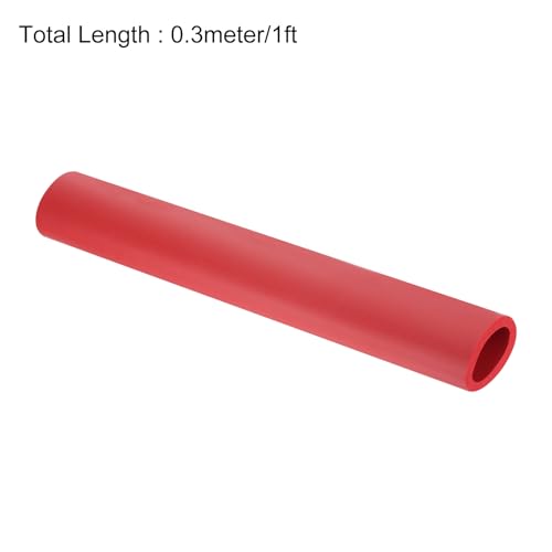 Image of uxcell Foam Tubing for Handle Grip Support,32mm(1 1 /4 inch) ID 44mm(1 3 /4 inch) OD 0.3 Meter /1ft Length Red