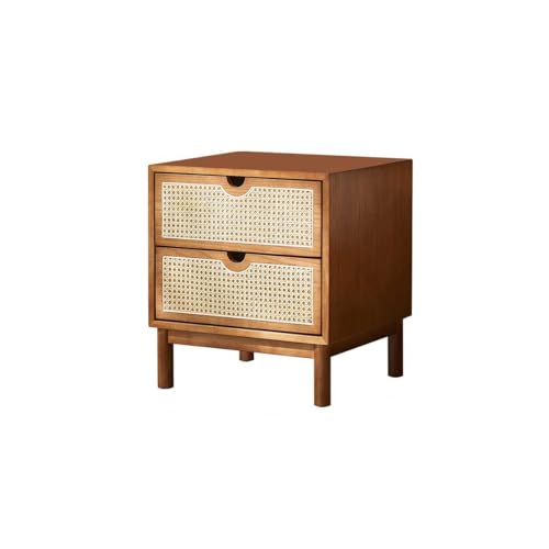 MIROOOO Mesita de Noche Mesita de Noche de Madera, Mueble Auxiliar Moderno for sofá, Mueble de Almacenamiento for Dormitorio, mesita de Noche de ratán Mesas Auxiliares Mesita de Noche para Dormitorio