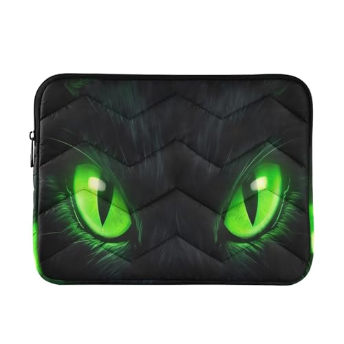 Funda para portátil 13-14 pulgadas ojos de gato verde impermeable