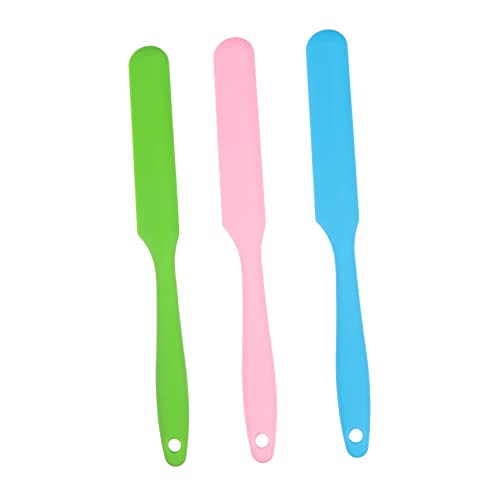 TOVINANNA Waxing Sticks for Hair Removal Non-stick Silicone Spatulas Long Handle Easy to Clean 3pcs Mixed Colors