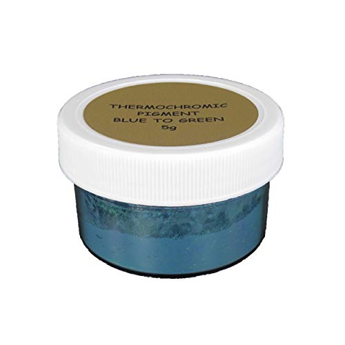 ThermoChromic Temperature Activated Pigment That Changes at 88⁰F (31 ⁰C) - Great for Making Color-Changing Slime, Paint, Nail Polish, Fabric Art and More (5g, Blue to Green)