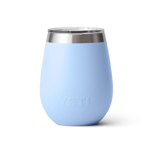 Image of YETI Rambler 10 oz Wine Tumbler, Vacuum Insulated, Stainless Steel with MagSlider Lid, Big Sky Blue
