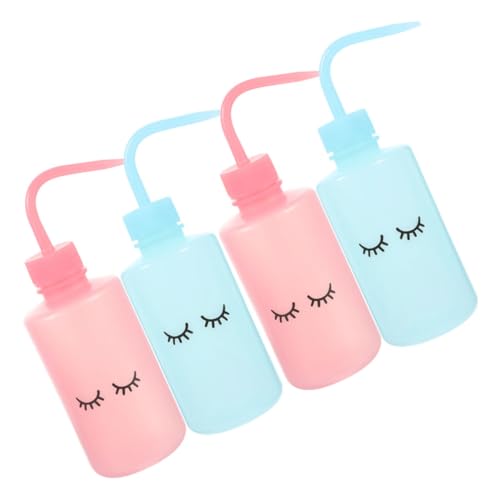 Veemoon 4 Piezas Botellas de Lavado de Pestañas Botellas Portátiles de Flexible con Boquilla Curva para Limpieza Precisa Herramientas Prácticas para Maquillaje Diario Resistentes y Prueba
