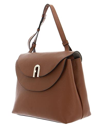 Furla Women's Cognac Leather Primula Large Top Handle Tote Handbag #TOP1