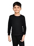 Lux Cottswool Baby-Boy's Lux Kiddo Full Sleeve Top Base Layer (COTT_KIDO_RN FS_BL_Black_65)
