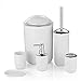 Zestaw akcesoriów łazienkowych 6-częściowy plastikowy zestaw upominkowy uchwyt na szczoteczki do zębów szczoteczka do zębów kubek dozownik mydła mydelniczka uchwyt na szczoteczki toaletowe kosz na