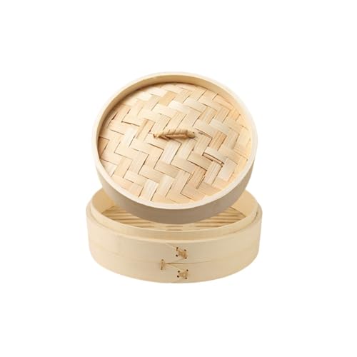 EVREFIN蒸し器蒸し調理器具中華本体、蓋食卓料理中華美味ふんわり調理器具キッチン用品健康小籠包喜糖箱饅頭蒸し棚せいろ竹編み蒸し器家庭用小籠包竹製商用焼麦 (13*13*10cm,竹籠)