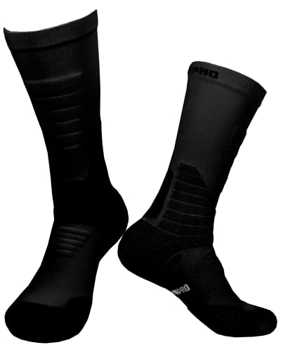 Germapro Black/White Hiking Work Boot Cushion Socks For Men & Women W/Anti-Blister Moisture Wicking Functional Fabric 2 Pairs #TOP4