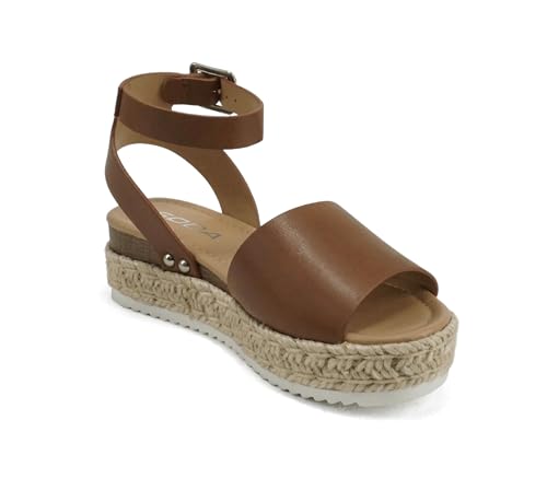 Image of Soda Little Kids /Children /Girls Topic-IIS Espadrille Flatform Wedge Open Toe Sandals