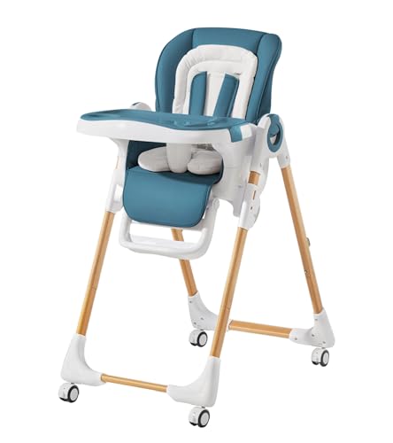 Image of Mallify Convertible High Chairs for Babies and Toddlers, Height Adjustable Baby High Chair, High Chair with Removable Tray, Adjustable Backrest, Portable Baby Dinning Chair with Lockable Wheels