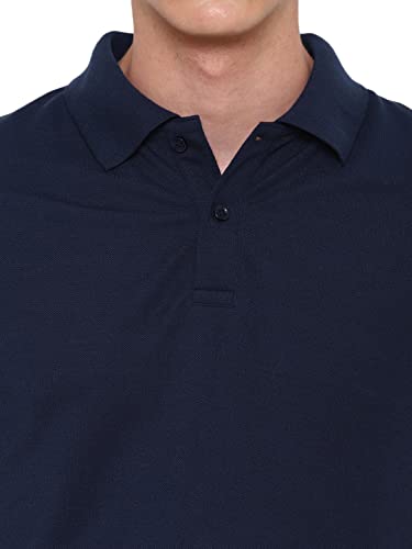 Image of Deniklo Cotton Blend Solid Plain-Regular Fit | Half Sleeves Polo Neck T-Shirts for Men (Available in Plus Size)