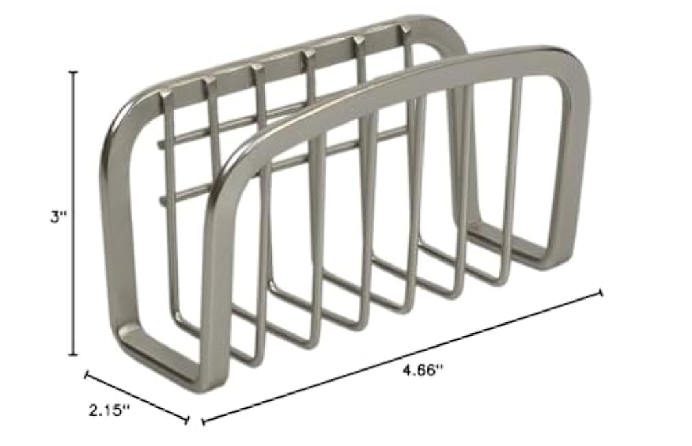 Home Basics Sponge Holder with Suction Cups, Satin Nickel 4.6 x 3 x 2.15