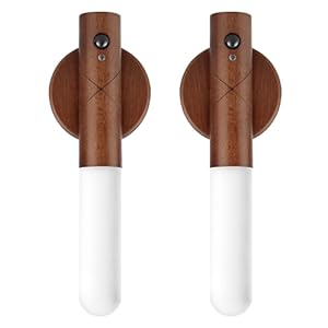 LEDBOKLI Lot de 2 Lampe Murale Sans Fil, Veilleuse Detecteur de Mouvement, Led Murale Pile Interieur Applique Murale, Magnétique Rechargeable Portable pour Lumière de Placard Enfant Chambre Escalier