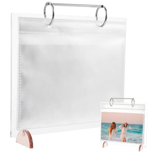 Vepoty デスクトップ フォトアルバム アクリル フリップ カレンダースタイル 写真フレーム ミニ テーブルトップ 画像ディスプレイホルダー 4インチ写真