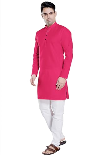 Image of DIVISIVE Men's Plain Cotton Blend Linen Slim Fit Kurta Pyjama Set