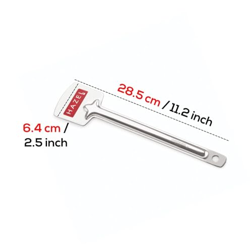 Image of HAZEL Stainless Steel Dosa Turner Spatula | Tavetha Palta with Long Handle for Roti, Chapati, Uttapa, Pancakes & More | Durable Kitchen Utensil