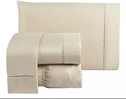 Jogo De Lençol Cama Box King Size 4 Peças Percal 600 Fios Toque Macio Palha