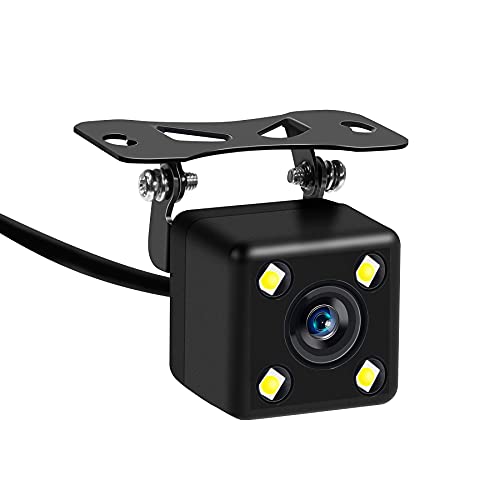 Car Backup Camera, Rear View Camera Ultra HD 4 LED Night Vision,Waterproof Reverse Camera 170° Wide View Angel with Mount Brackets for Universal Cars