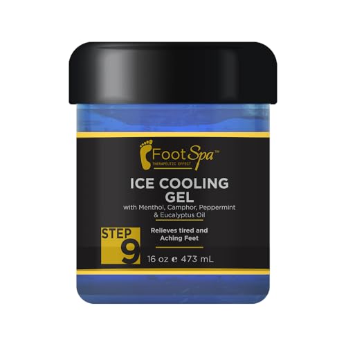 Foot Spa -16 oz Cooling Gel - Mint, Eucalyptus, Menthol, Peppermint Extract - Refreshing Pedicure Relief