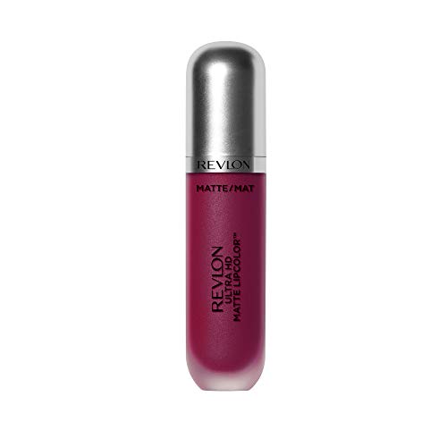 Revlon Ultra HD Matte Lipcolor, Velvety Lightweight Matte Liquid Lipstick in Pink, Devotion (600), 0.2 oz
