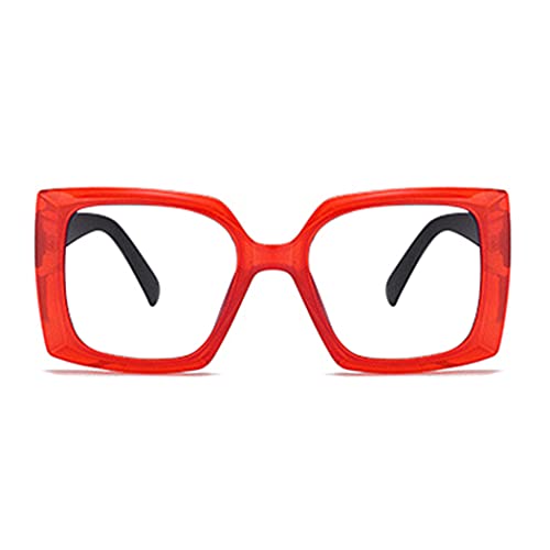 Image of Retro Square Blue Light Blocking Reading Glasses For Women Men Oversized Anti Anti Glare UV Eyewear
