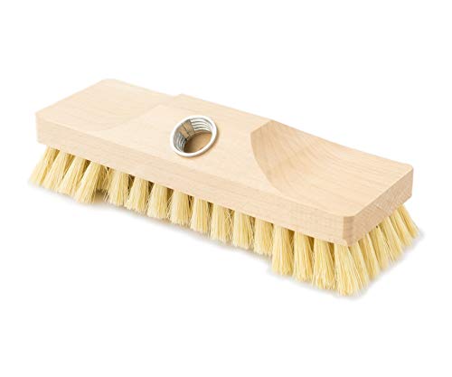 Schrubber, Schrupper aus Holz mit Naturborsten, Ideal für die Reinigung von Boden, Bodenbürste, Fliesen, Balkon, Terrasse, Garten, Außen, Innen, Aussenbereich, Aussen