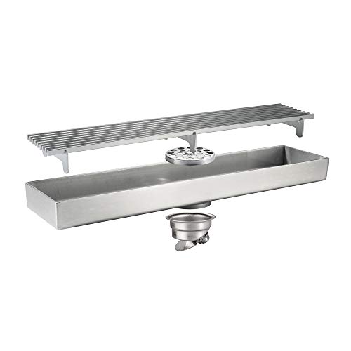 Caniveau de douche anti-odeur avec grille amovible pour bloquer les résidus