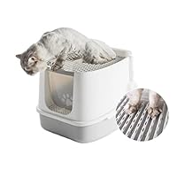 猫トイレ 大型 猫 トイレ 匂い対策 飛散防止 カバー付き 隠す システムトイレ ネコトイレ 飛び散らない おしゃれ 掃除 お手入れ キャットトイレ | 猫トイレ カバー におい対策 おしゃれ 飛び散り防止 方形