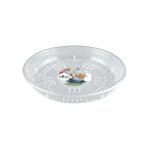 Elho Uni-Saucer Round 21 - Sottovaso per Interno Esterno - Ø 20.8 x H 3.0 cm - Trasparente/Trasparente