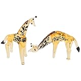 Œuvres d'art individuelles : chaque statuette de girafe miniature est soufflée à la main, ce qui en fait une pièce unique et irremplaçable pour votre collection. figurines d'animaux miniatures, centre de table girafe
