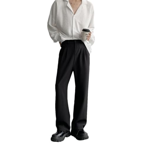 Men Suit Pants Social Dress Pants Loose Straight Office Formal Trousers