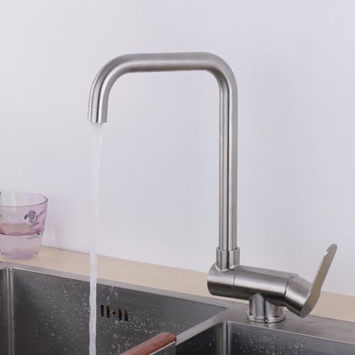 Robinet de cuisine avec finition brossée haut de gamme et compacte