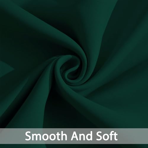 Yakamok Wide Thermal Blackout Patio Door Curtain Panel, Dark Green Grommet Sliding Door Insulated Curtains, Extra Wide Curtains for Sliding Glass Door, Emerald Green, W52 x L84, 1 Panel
