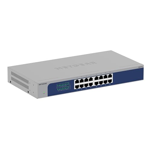 Image of NETGEAR 16-Port Gigabit Ethernet Unmanaged Switch (GS516) - Desktop, Wall, or Rackmount