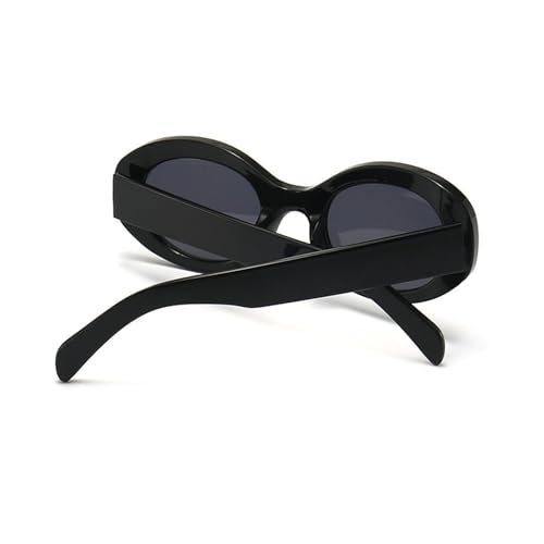 willochra Modern Thick Oval Sunglasses for Women Fashion Goggles Retro Narrow Chunky Sun Glasses Gradient Shades Round F273