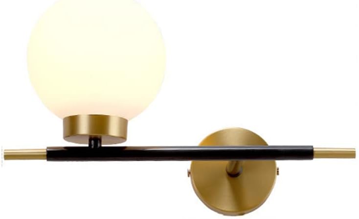 Glass Globe Wall Mount Lamp 1-Light Gold Mid Century Modern Wall Sconces Light Fixture Magic Bean Sphere Wall Light with Long Arms for Bedside Living Room Hallway (Gold)