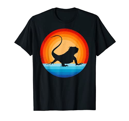 Iguana Retro Vintage 60s 70s Sunset Lagarto Reptil Animal Camiseta