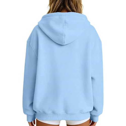 HswsEJ Quarter Zip Pullover Women Comfort Oversized Fleece Hoodie - image 2