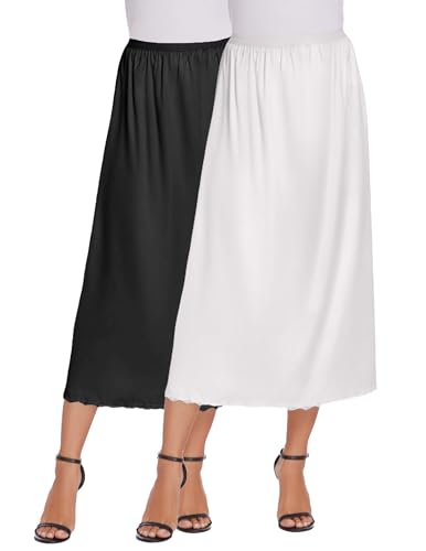 Image of Avidlove Women's Satin Half Slip 36 inch Lace Long Underskirt S-XXL